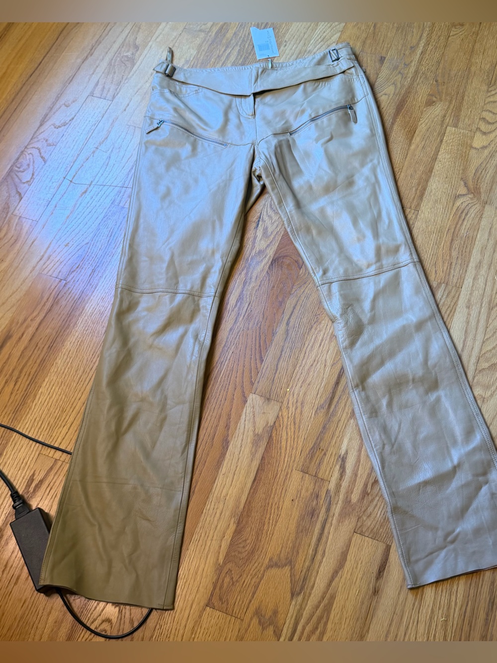 Rare Deadstock vintage y2k camel colored max studio leather low rise pants